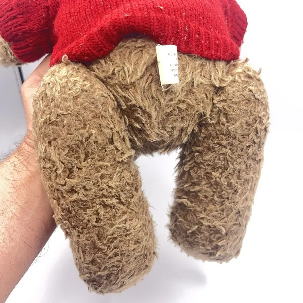 Vintage 1998 Ralph Lauren Polo Bear Plush Toy Red Snowflake Sweater Collectible